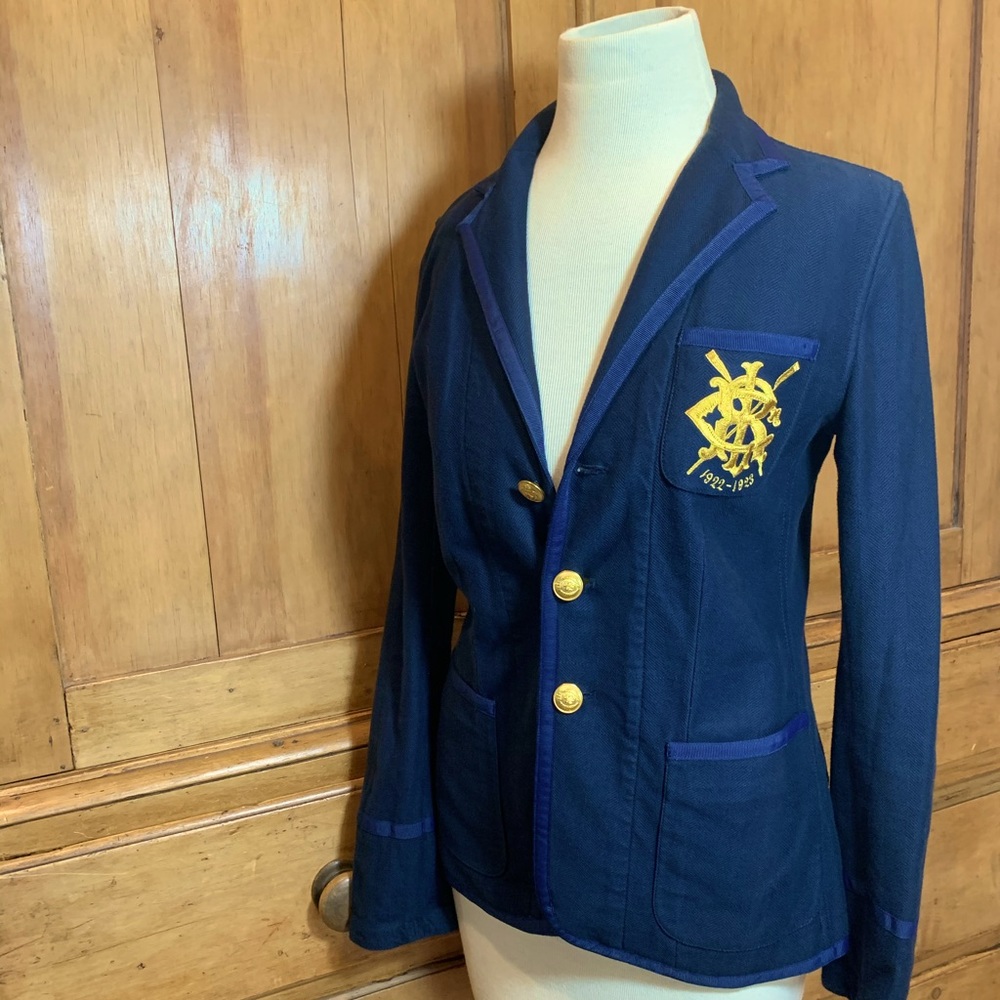 Ralph Lauren Navy Blazer with Gold Accents